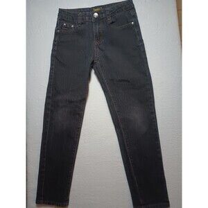 Daniel L Girls Size 10 Denim Jean  24x21 Black Zip Skinny Medium Wash Black